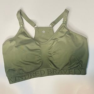 Kindred Braverly sublime nursing sports bra. XL busty ombré sage green.